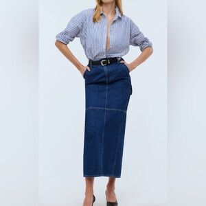 Madewell NWT carpenter denim maxi skit sz31